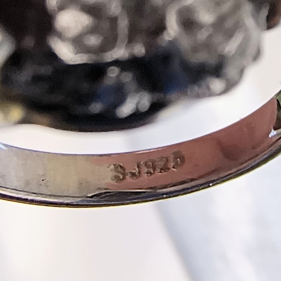 Meteorite & Quartz Sterling Silver Ring - Picture 4 of 7